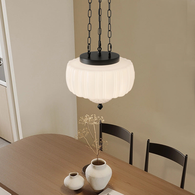 Suspension vintage blanc laiteux