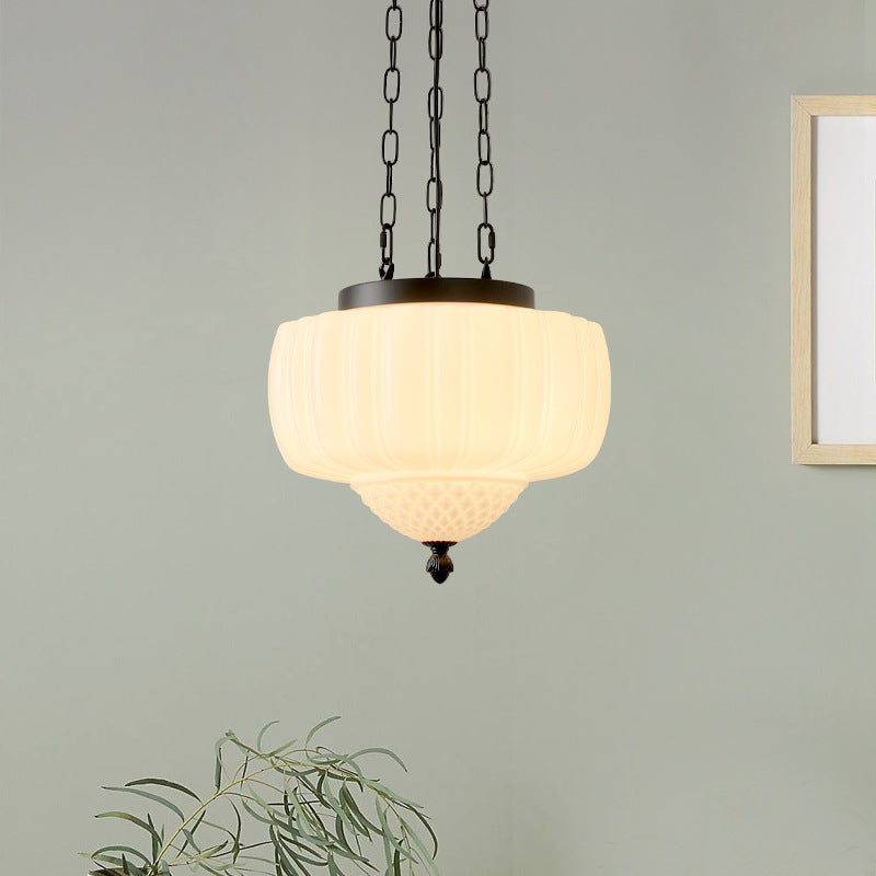 Suspension vintage blanc laiteux
